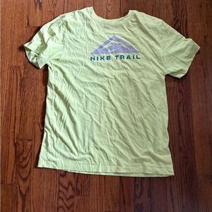 Nike Light Green Crewneck T-Shirt with Blue Logo
